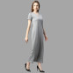 Rigo Women Grey Half Sleeve V- Neck Cotton Maxi Dress